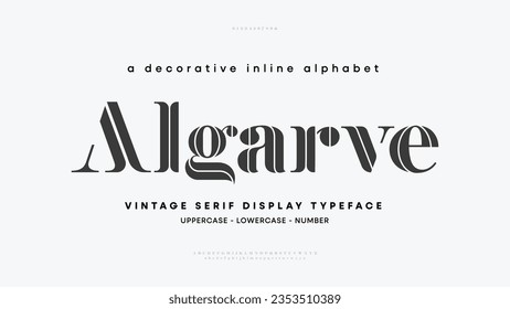 Modern vintage alphabet collection. Trendy display typeface bold serif. Uppercase, lowercase typography. Vector illustration