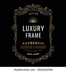 modern vintage art deco frame banner vector illustration