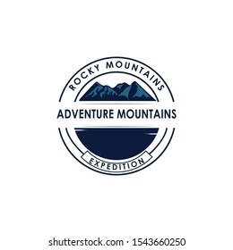 Modern Vintage ,Badge Mountain illustration, outdoor adventure logo design inspiration