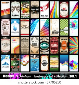 Modern & Vintage Business Card Collection - 32 quality backgrounds - Set 1