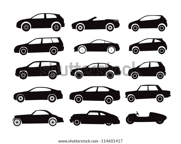 Modern and
vintage cars silhouettes
collection