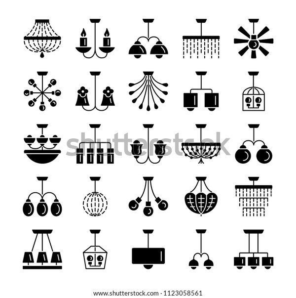 Modern Vintage Ceiling Lamps Set Hanging Stock Vector Royalty