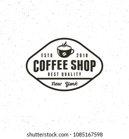 modern vintage coffee shop label. retro styled emblem, badge, design element, logotype template. vector illustration