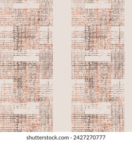 Modern vintage effect fabric texture print rug tye die retro rug, flooring, weaving pattern Plaid check design for carpet,  blanket digital weaving Ikat boho vintage vintage decor textile design .
