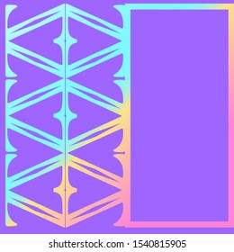 Modern Vintage Electric Neon Graphic Frame Background Template