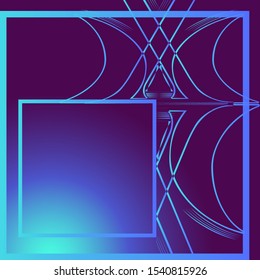 Modern Vintage Electric Neon Graphic Frame Background Template