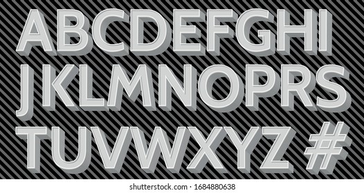 Modern vintage font design, trendy alphabet vector illustration