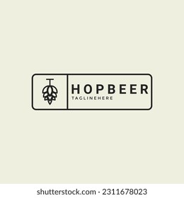 Modern vintage hop beer cone pine logo design