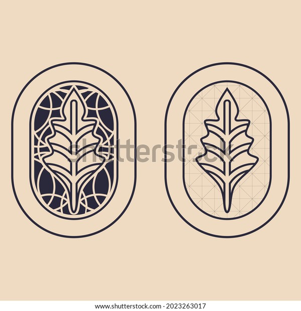 Modern vintage\
leaf logo vector design\
symbolism