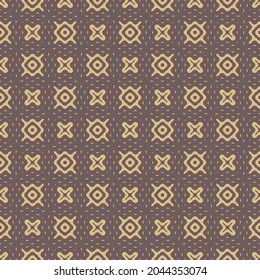 Modern vintage ornament. Seamless pattern with liquid and wavy brown, yellow shapes. Vector illustration is used in the design of wallpapers, covers, packaging, paper, business cards, textiles.