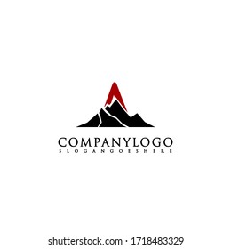 Modern vintage simple A logo letter design concept for adventure and outdoors