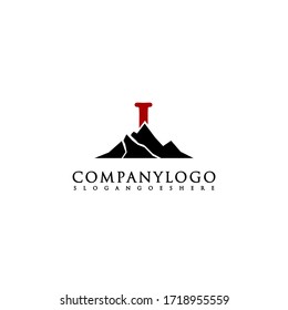 Modern vintage simple i logo letter design concept for adventure and outdoors