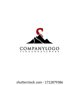 Modern vintage simple S logo letter design concept for adventure and outdoors