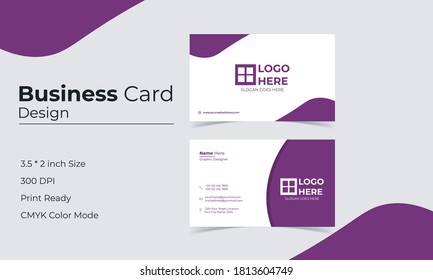 Modern Violet Beautiful Trendy Business Card Design Template