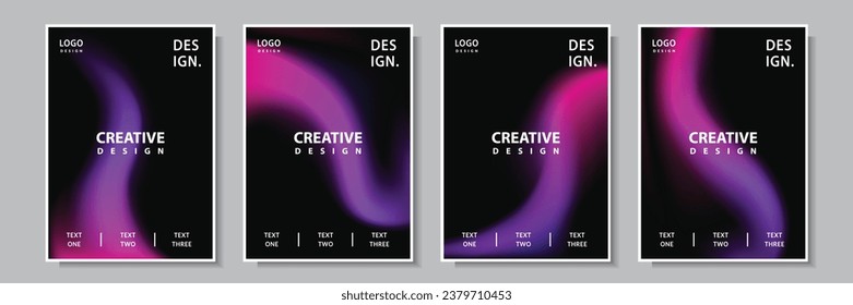 modern violet light wave gradation abstract cover template background set collection design vector graphic