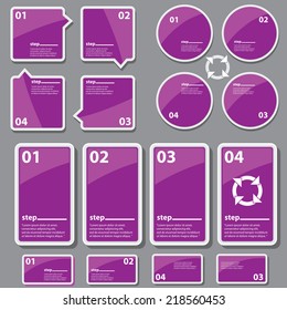 modern violet progress paper design template / can be used for infographics / numbered banners / speech bubbles / graphic or website layout vector
