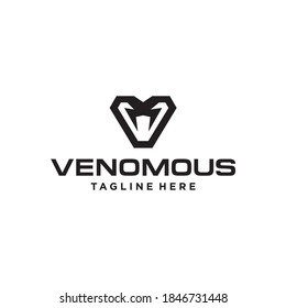 modern viper snake head logo icon vector design, simple venomous cobra logo for sport game team 