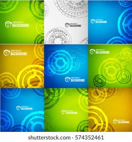 Modern virtual cyber technology Display set. Vector illustration design concept background