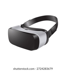Ilustração de auscultador de realidade virtual moderno em preto e branco para elemento de design