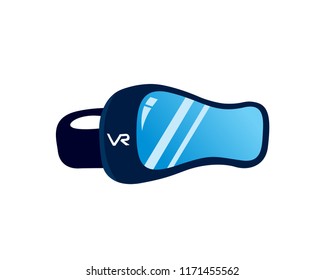 Modern Virtual Reality Headset Logo Illustration In Isolated White Background