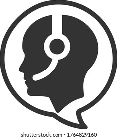 Modernes Symbol für den virtuellen Support, Symbol für den Kundensupport, Symbol für den Remote-Support. Trendy, moderne, flache, lineare Vektorgrafik, Remote-Unterstützung Symbol auf weißem Hintergrund 