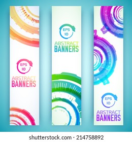 Modern virtual technology banners. Vector illustration design concept
