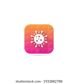 Modern Virus Icon With Long Shadow