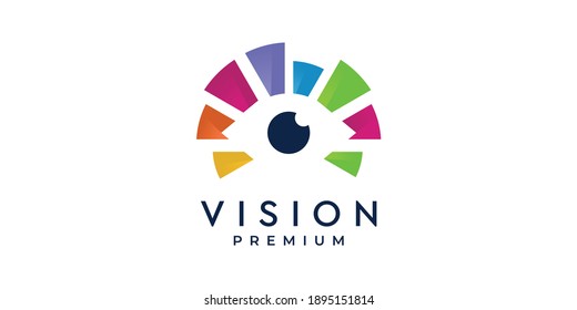 modern vision logo. creative eye concept in negative space. smart business solution ,elegant and premium vector illustration. premium vector