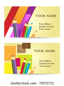 modern visit card with pencil