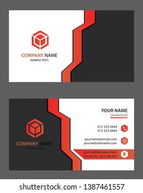 Modern visiting card design with orange shade and geometric design