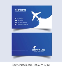 Modern Visiting Card Design for Travel Agencies. Modern Minimalist Business Card Template