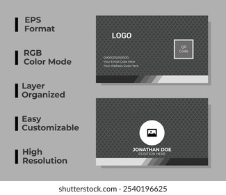 Tarjeta de visita moderna, tarjeta de visita corporativa de doble cara, tarjeta de visita personal, tarjeta de nombre mínima, diseño, conjunto