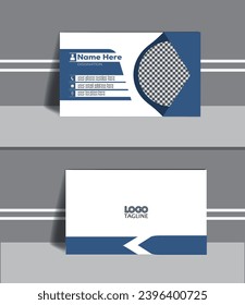 Modern visiting card template with blue color.