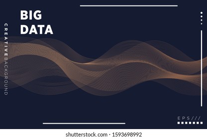 Modern  Visualization Tech Poster. Glow Digital Particles. Big Data Concept. white Tech Banner. Particle Motion. Big Data Analysis. gold Binary Number Background. dark Tech Abstract.