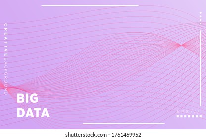 Modern Visualization Tech Poster. Glow Digital Particles. Big Data Concept. white Tech Banner. Particle Motion. Big Data Analysis. blue Binary Number Background. purple Tech Abstract.