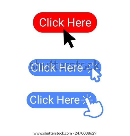 A modern and visually appealing 'Click Here' button design, ideal for content creators and users to drive engagement and interaction effortlessly.