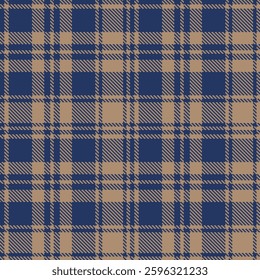 Modern Vivid Marine Blue Seamless Tartan Fabric Design