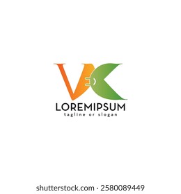 Modern VK lettermark logo with a stylish, abstract design. Ideal for startups, corporate branding, creative businesses, and professional identity. Perfect for digital and print use.