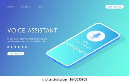 Modern Voice Assistant vector isometric technology illustration. 