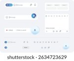 Modern Voice Messaging App Interface with Chat Panel and Floating Record Icon
