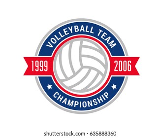 Modern Volleyball Logo - Volleyball Championship Badge