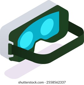 Modern vr goggles featuring vibrant lenses and an adjustable head strap, providing access to immersive digital environments and enhancing experiences in virtual worlds