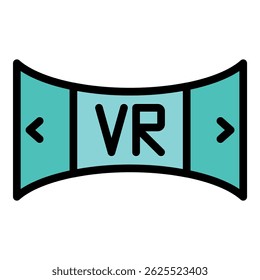 Ícone vr moderno. Contorno moderno vr ícone vetor cor plana isolado