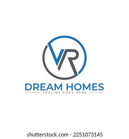 Modern VR Letter logo design