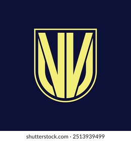 Moderno VV Shield Monograma Design de logotipo