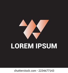modern w gradient letter logo design template