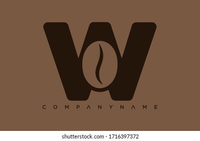 Modern W Letter coffee company logo. creative emblem espresso design. initial brand template.