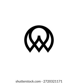 Logotipo moderno de W Map Pin. Un icono futurista y elegante perfecto para la navegación GPS, los App de viajes o los servicios logísticos globales.