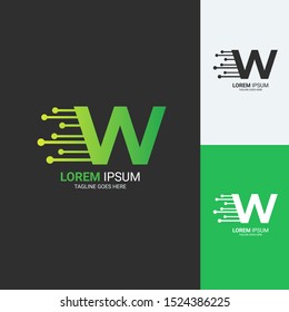modern w tech logo vektor
