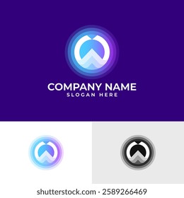 Modern W wave logo icon. Circular, layered design with gradient effect, creating a unique, abstract symbol. ideal for marine, travel, tech, or modern brands. Clean, smooth, minimalist